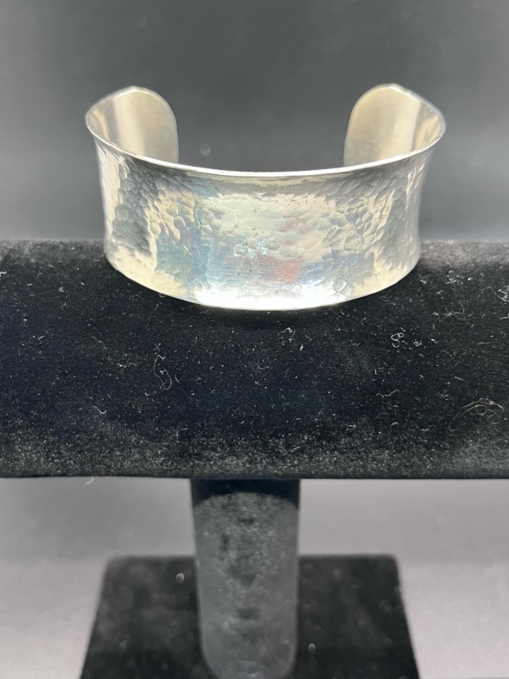 Hammered Silver Cuff Bracelet - Silver